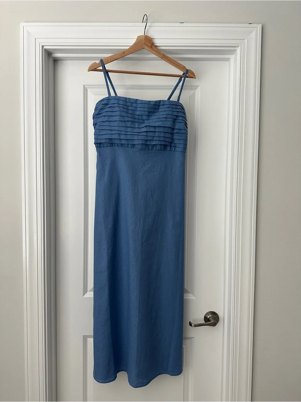 Abercrombie Emerson linen cotton dress blue size medium petite